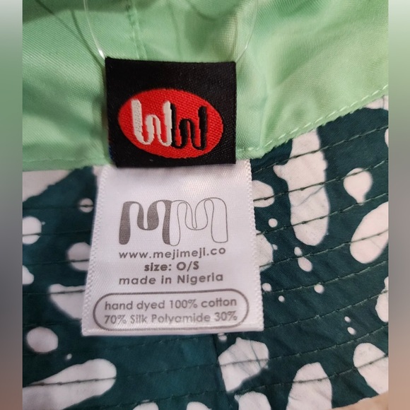 NWT Men's MEJI MEJI Green/White Lagos Cotton Bucket Hat One Size - Picture 9 of 10